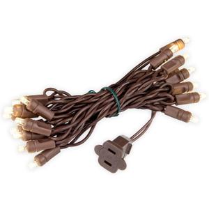 Novelty Lights 7 Feet 20 LED String Light, Warm White on Brown Wire, 4" Spacing Short Fairy Lights, Connectable End-to-End, UL Listed for Indoor/Outdoor