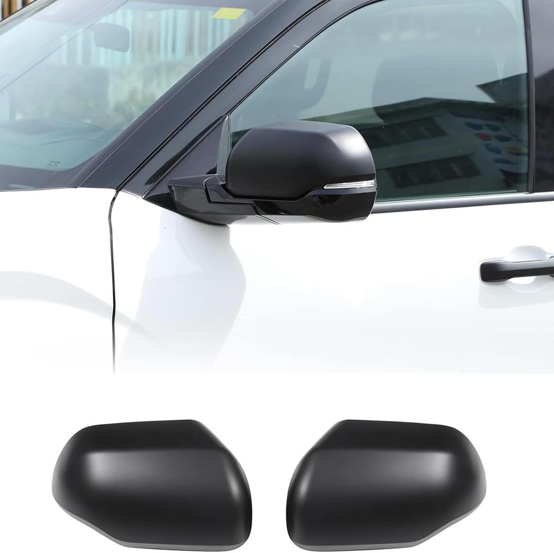 Car Door Rear View Mirror Cap Trim Cover Compatible with Toyota Tundra/Sequoia 2022-2025 Outside Side Rearview Mirror Protector Decoration ABS Accessories, Only Fit With Turn Signal Lights Version (Matte Black(22+))