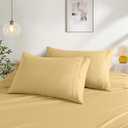 2 Pack Pillow Cases King, Soft Microfiber Pillowcases Gold Pillow Covers Soft Breathable and Non Shrinking Envelope Pillow Shams 20"X 36"