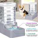 Sfozstra Automatic Dog Water Dispenser: 8L Large Gravity Light Gray Waterer with Stainless Steel Bowl - 100% BPA-Free - Suitable for Pet Owners Garden/Apartment