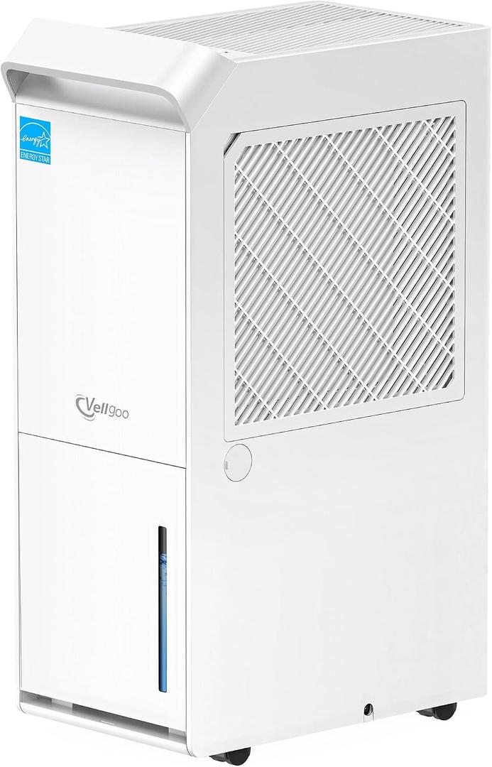 4,500 Sq.Ft Energy Star Most Efficient 2025 Dehumidifier,Vellgoo Max 80 Pint/D Dehumidifier for Basement with Drain Hose, Smart Humidity Control, for Home, Bathroom, Garage