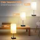Table Lamp for Bedroom Set of 2, Bedside Lamps with 3 Color Temperatures Night Light, Lamp for Night Stands with AC Outlet and Square Shade, Pull Chain Small Desk Lamp for Living Room Home Decor