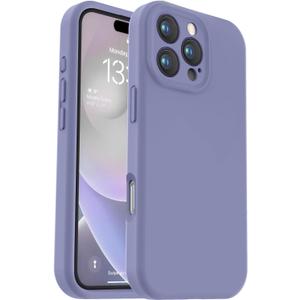 Vooii Compatible with iPhone 16 Pro Case, Liquid Silicone Upgrade [Camera Protection] [Soft Anti-Scratch Microfiber Lining] Shockproof Phone Case for iPhone 16 Pro 6.3 inch - Lavender Grey