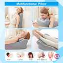Memory Foam Wedge Pillow for Sleeping, Reading and Back Support, Intimacy Butt Pillow Ergonomic Bed Pillow for Acid Reflux, Back Pain Relief and Massage with Removable Cover