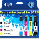 TEINO Remanufactured Ink Cartridge Replacement for Epson 802 802XL Ink Cartridges Combo Pack for Epson Workforce Pro WF-4730 WF-4720 WF-4734 WF-4740 EC-4020 EC-4030 (3-Pack)