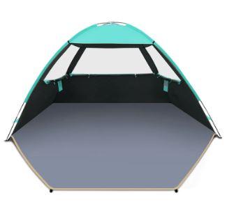 Gorich Beach Tent Sun Shelter for 3 Person with UPF 50＋ UV Protection, Lightweight & Easy Setup Beach Shade Canopy, Portable Beach Shade Tent Beach Cabana Color: Dark Shelter Turquoise, 86.6"L x 59"W x 48"H