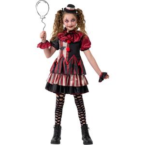 Spooktacular Creations Girls Scary Clown Costume, Kids Halloween Costume, Twisted Clown Dress for Girls