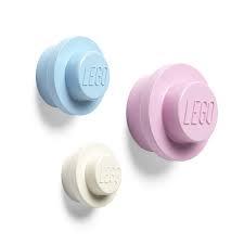 ROOM Copenhagen, Lego Wall Hanger Set - Decorative Playroom Utility Hooks - Black/White/Grey