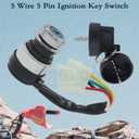 2 PCS 5 Wire 5 Pin Ignition Key Switch Replacement Fit for 50cc 70cc 90cc 110cc 125cc 150cc 200cc 250cc Go Kart Dune Buggy ATV.