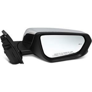 Chrome Passenger Side Mirror Compatible with 2018-2024 Equinox/Terrain Heated & Turn Signal & Blind Spot and Power Adjust 84225387 GM1321595 (8 Pins)