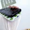 MINSCOSE for iPhone 15 Pro Max Case Aesthetic Checkered Plaid Checkerboard Design Pattern,Trendy Slim TPU Shockproof Protective Full Camera Protection Phone Cover-Green