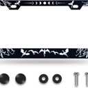 Dragons Pattern Black License Plate Frame, 1 Pack Universal Rust-Proof Aluminum Alloy Car License Plate Frame Holder, Front Rear License Plate Cover Car Tag Frame with Screw Caps (2 Hole) (Animal)