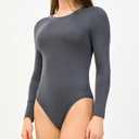 DAVID ARCHY Women's Long Sleeve Modal Soft Bodysuit Going Out Tops for Women (Gray, S)