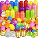 SpringFlower 2000 PCS 2.3" Plastic Easter Eggs With 24 Golden Easter Eggs, Empty Easter Eggs Fillable, Colorful Bright Plastic Eggs Bulks for Easter Basket Stuffers, Easter Hunt, Easter Party Favor