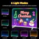 LED Note Board with 7 Colors, Includes Adapter, 13"x10" Led Drawing Board for Kids, Light Up Dry Erase Boards with 7 Markers, Soft Cloth, Hanging Chain, Holiday Trend Gift