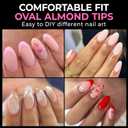 UNA GELLA Medium Oval Fake Nails Pre-shape 216pcs Round Gel Nail Tips Press on Nails for Full Cover Acrylic Round Oval Full Nails False Nails 12 Sizes False Soft Gel Tips