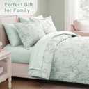 Geniospin Light Green Full Comforter Set for Girls- 6 Pieces Bowknot Jacquard Bed in A Bag Full Bedding Sets with Sheets, Pillowcases & Shams, All Season Kids Comforter Set