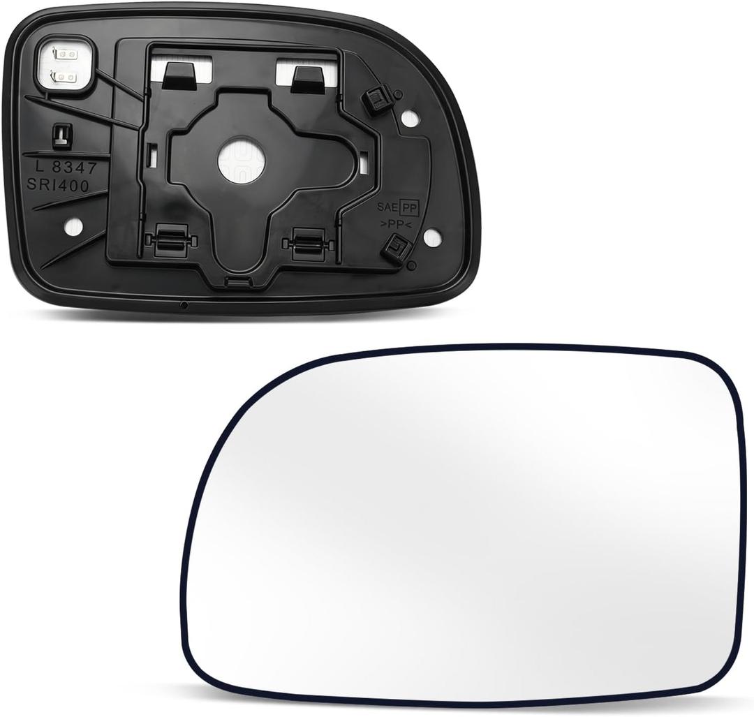 Driver Side Heated Mirror Glass for Hyundai Santa Fe 2007 2008 2009 2010 2011 2012, Left Side Rear View Replacement with Defrost