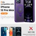 360 Rotatable Magnetic Stand for iPhone 12 pro max Case Compatible with Mag-Safe 16FT Military Drop Protection, Anti-Scratch/Fingerprint iPhone 12 pro max Phone Case(Matte-Purple)