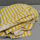 Mindsoft Yellow Striped Ruffled Tablecloth 70 x 52 Inches Cotton Linen Rectangle Striped Table Cloth Classic Farmhouse Vintage Table Cover Decorative Pattern for Holiday Party