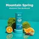 Toms of Maine Mountain Spring Natural Deodorant for Men and Women, Aluminum Free, 3.25 oz, 2-Pack
