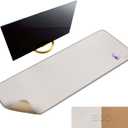 MAIDERN 55" x 24" Cork & Leather Desk Pad, Large XXL Mat, Full Mouse Pad, Dual Sided Protector for Gaming Home Office (Cream)