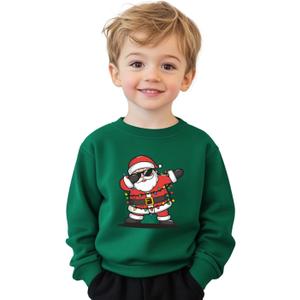 Boys Girls Kids Christmas Sweatshirt Toddler Ugly Xmas T-Shirt Long Sleeve Tee Top 2T-8Y (6-7 Years), Green