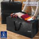 Cosy Family 8 Pack Heavy Duty Extra Large Moving Bags with Backpack Straps - Strong Handles & Zippers, Storage Totes For Space Saving, Fold Flat, Alternative to Moving Box (Set of 8, Black)