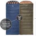 Teton Celsius XL +20F Sleeping Bag; Cold Weather Sleeping Bag; Great for Family Camping; Free Stuff Sack, Green, Right Zip
