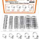 Dianrui 42 PCS Hose Clamps Assortment Kit 1/4"1-1/8" (6-29mm) Hose Clamps Stainless Steel 304 Worm Gear Fuel Line Hose Clamp for pipe, Fuel Line, Plumbing, Intercooler, Tube, Automotive and Marine