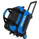 DREAMZA 2 Ball Bowling Bag with Wheels, Double Bowling Ball Bag 2 Ball Roller w/Separate Compartment for Shoes Up to US Mens Size 16, w/Retractable Handle Extends to 40" & Accessories Pocket