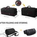 CONTAIL 32-Inch Rolling Duffle Bag, Expandable 110L-140L Capacity, Soft-Sided Foldable Design with Dual Wheels, No Traditional Telescoping Handle, for Travel, Business, Camping,Black-red