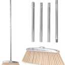 Indoor & Outdoor Brooms, VOOWO 46 Kitchen Broom with Long Handle, Heavy Duty Brooms for Home Kitchen Broom for Office, Angle Brooms for Sweeping with Stainless Steel Handle