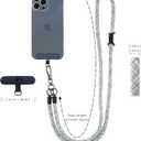 Cell Phone Lanyard Crossbody Rope Around the Neck Wrist Strap for Most Smartphone Case Headset Keychain Offices ID - Camo White (47")