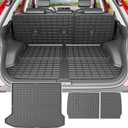 Powoq Cargo Mat Backrest Mat Compatible with 2022-2024 Ioniq 5 Cargo Liner TPE All Weather Protection Replacement for 2022 2023 2024 Ioniq 5 Accessories (Trunk Mat+Backrest Mats)
