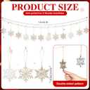 2 Pcs 6.5ft Christmas Snowflake Garland Banner, Rustic Winter Wooden Snow Banner Hanging Ornament Party Decorations for Fireplace Mantle Xmas Tree Home Mantel Fireplace Window Decor