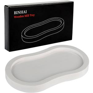 Salt and Pepper Wood Mill Tray, White colour Pepper Grinder Rest, Work Surface and Dining Table Protector (Pepper mill not included)