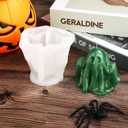 2 x Halloween Candle Molds, Silicone Ghost Candle Moulds 3D Ghost Shape Molds for DIY Crafts Haunted House Wedding Party Decor Halloween Resin Stencil for Soap Candy Chocolate