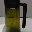 Oil Sprayer for Cooking,470ml Cooking Olive Oil Sprayer and Oil Dispenser 2 In 1, Food-grade Glass Oil Spray Bottle Mister for Air Fryer, BBQ, Griddle (Black+dark green glass and color label)