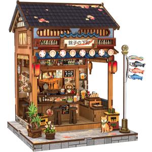 CUTEBEE Book Nook Kit - DIY Miniature House Japanese Izakaya, Dollhouse Kit for Adults and Teens, Booknook Tiny House Bookshelf Decor 3D Wooden Puzzle, Gifts for Family, Friends (Japanese Izakaya)