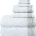 BELIZZI HOME 100% Cotton Ultra Soft 6pcs Towel Set, Includes 2 Bath, 2 Hand & 2 Wash Towels - White, Quick Dry, Compact, Highly Absorbent