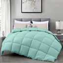 Chezmoi Collection All Season Oversized King Size Down Alternative Comforter - Plush Microfiber Fill - Box Stitch Quilted - Duvet Insert with Corner Tabs (Oversized King, Aqua)