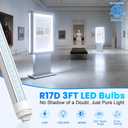 JESLED 360 Degree T8 T10 T12 5ft 24w R17D/HO Base, led Outdoor Tubes for Double Sided Signs 6000K Cool White Clear Cover (4-Pack)