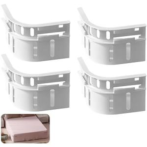 jkahh Sheet Straps Bed Sheet Holder Lock Sheet Holder Fitted Sheet Straps Fit All Mattress SizeBed Sheet Holders for Corners (White)