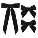 2 x 3PCS Velvet Hair Bow Black Hair Ribbon Clips for women Girls Fall Alligator Hair Clips Hair Accessories Toddlers Kids Teens