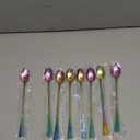 Long-handled ice tea spoon, cocktail stir spoons, stainless steel coffee spoons, ice cream scoop (pointed, iridescence 7.5 IN)