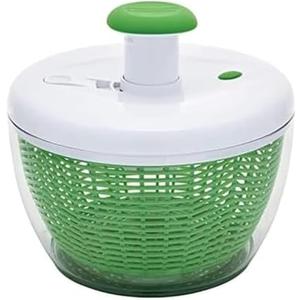 Farberware Easy to use pro Pump Spinner with Bowl, Colander and Built in draining System for Fresh, Crisp, Clean Salad and Produce, 6.6 quart, Green