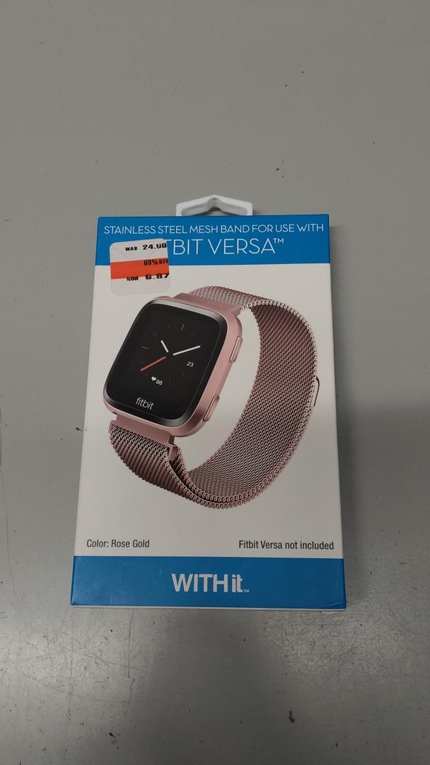 STAINLESS STEEL MESH BAND FOR USE WITH FITBIT VERSA ROSE GOLD - New