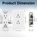 ThunderWay Decorator Receptacle Outlet with Wall Plate, Non-Tamper-Resistant Electrical Outlet, 15 amp Outlet, Self-Grounding, UL Listed, White (20 Pack)