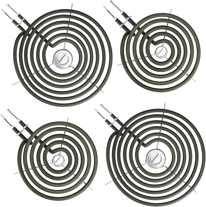 Upgraded WB30M1 WB30M2 Electric Stove Burners Replacement for GE Hotpoint Stove Element,Electric Range Burner Stove Coil for GE Stove Burner Replacement Parts,for GE Stove Top Element Burner (4 Pack)